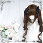 Dark brown - short wig + twin-tail set
