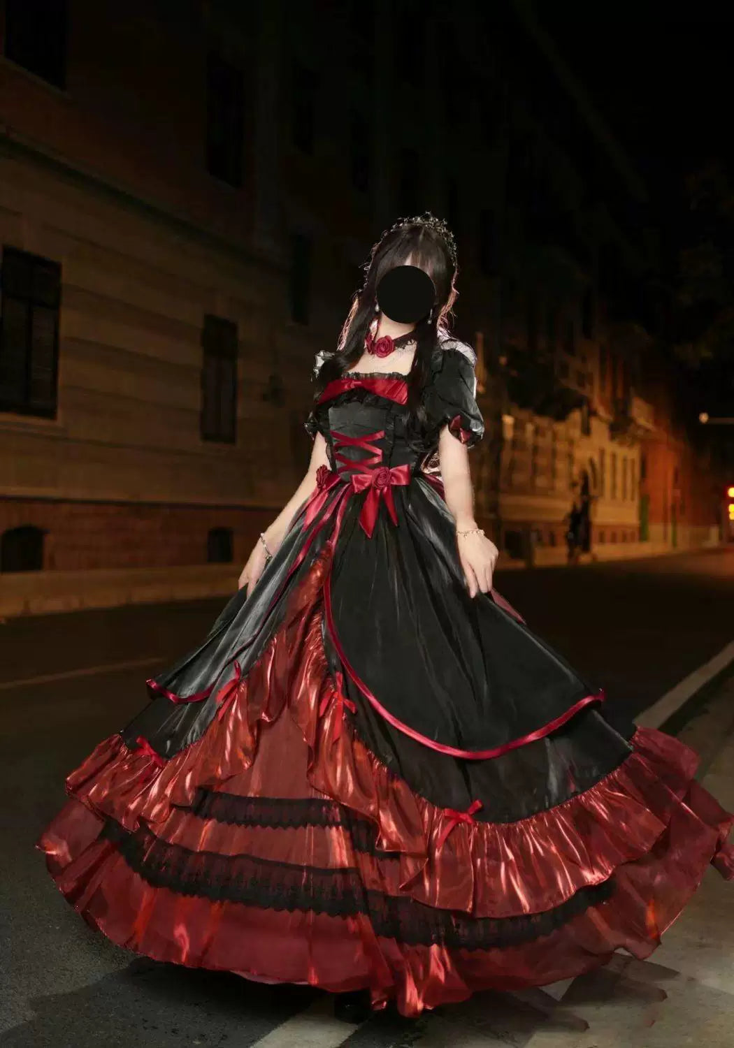 Sweetheart Dream Machine - Bridal Princess - Long Lolita Dress with Tiered Ruffles