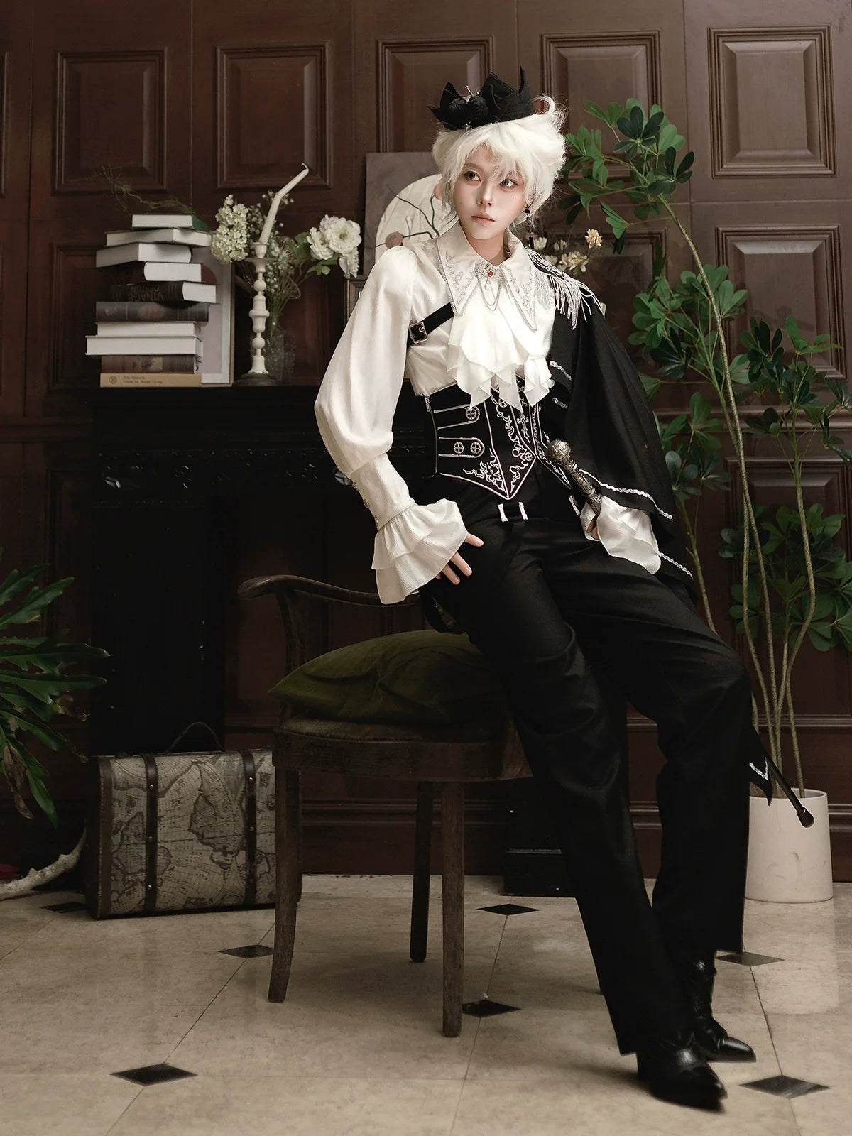 Your Princess - Ouji Lolita Pants Set - Detachable Jabot & Shawl Innerwear