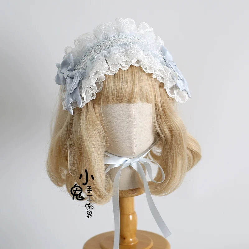 Xiaogui - Blue Sweet Lolita Lace Hair - Accessory Headwear