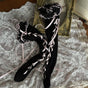 One pair of lace-trim tie-strap slouch socks / One Size