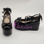 34 / black shining matte (heel height back 9cm front 5cm)