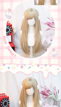 Dalao Home - Nan Yuan - side-fringe long straight full wig - Nan Yuan Bleached Walnut