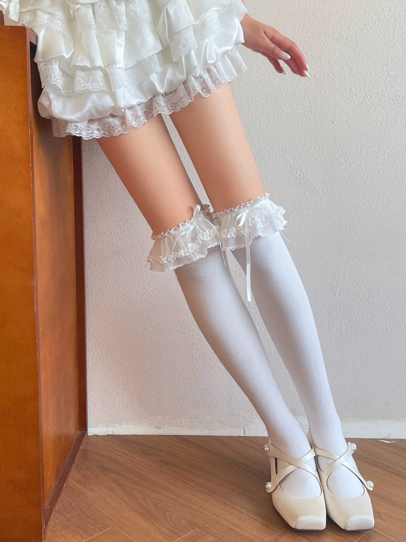 Sock Noble - Ballet Lace - Thigh-High Socks with Layered Lace Trim
