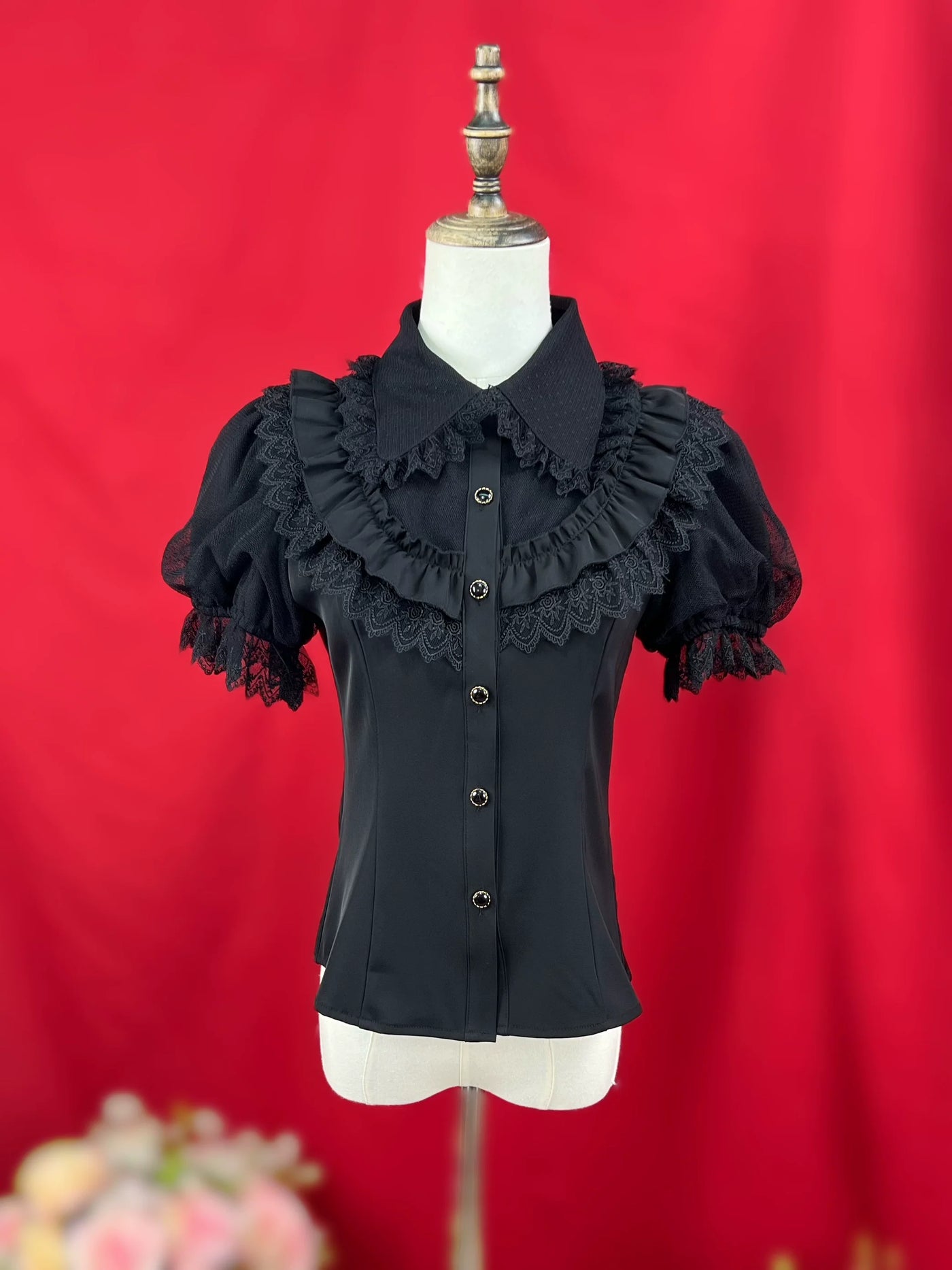 DMFS Lolita - Sweet Lolita Shirt Peter Pan Collar - Blouse Detachable Sleeves Innerwear