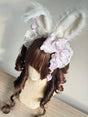 Purple Bow + White Bunny Ears