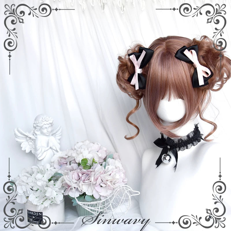 Sinwavy dusty pink-brown bun hairpiece - view 4