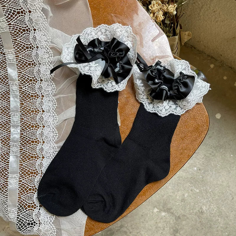 Sock Noble - Lace Bloom - Layered Lace Ruffle Socks