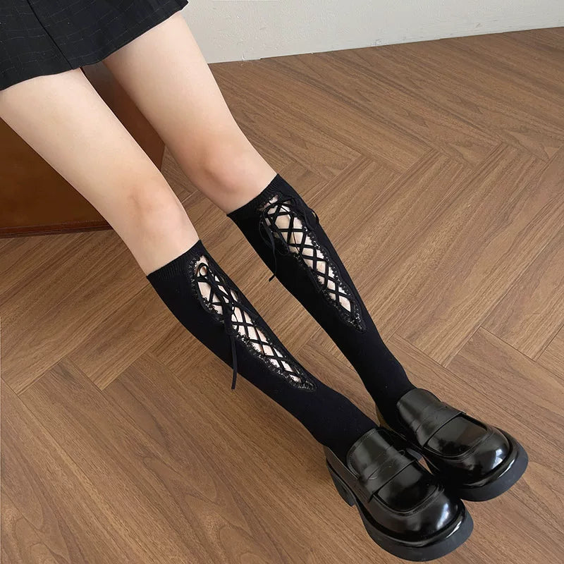 Sock Noble - Lattice Ribbon - Open-Lattice Socks with Ribbon Ties
