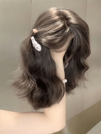 Kunkun Fish - Butterfly Shadow - short curly Lolita wig - Egg-Curl Fringe Style [Cool Brown] + Wig Net