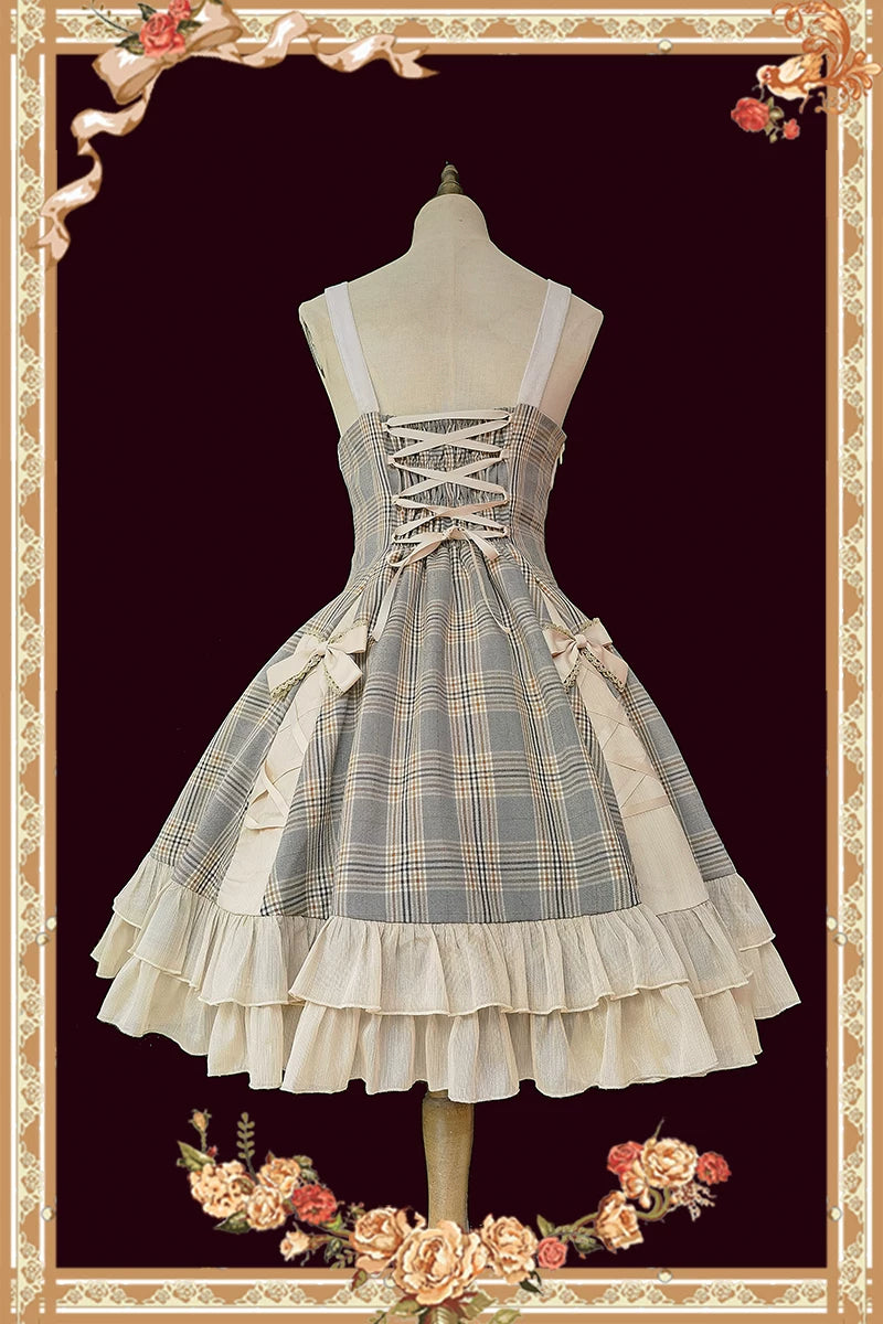 Infanta - Backlit Memoir - Smoky Grey Plaid JSK