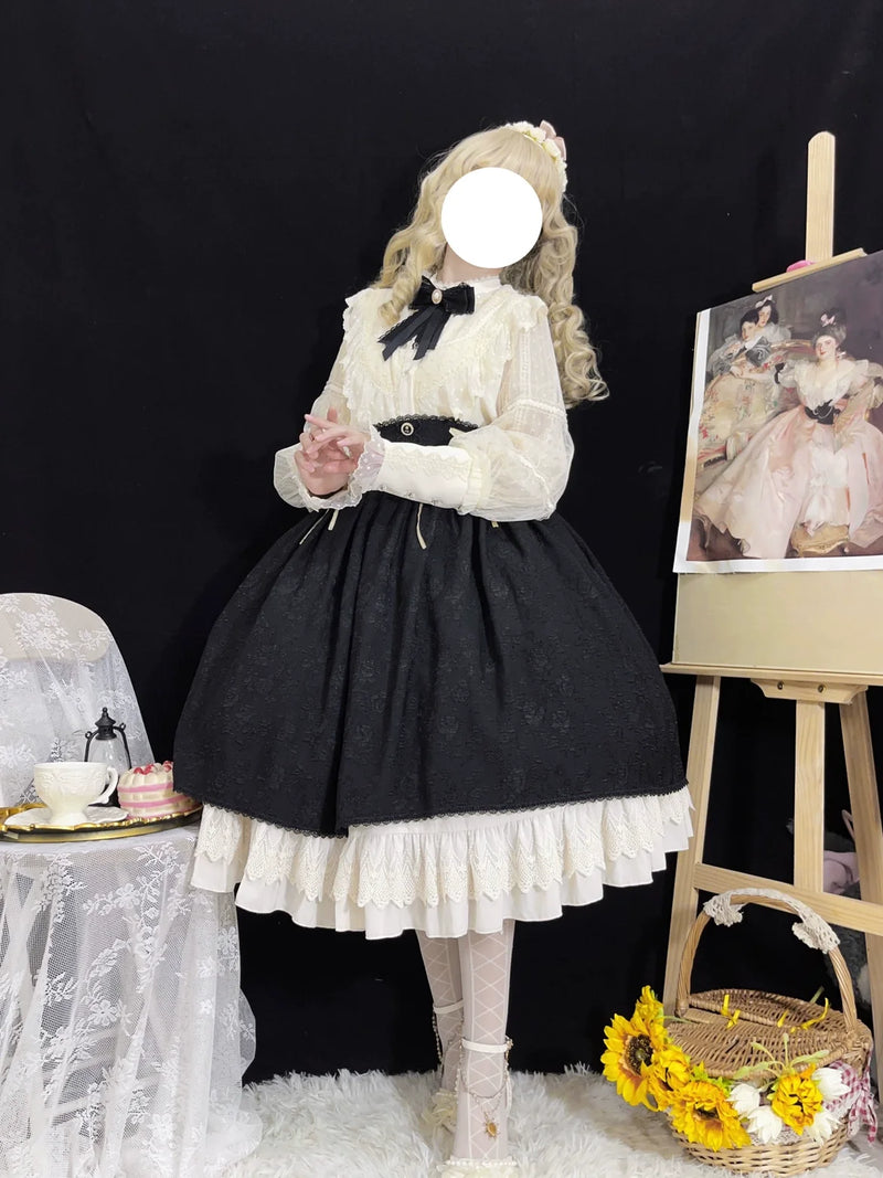 DMFS Lolita - The Heart of the Rose - Elegant Retro Lolita Skirt High Waist SK Blouse