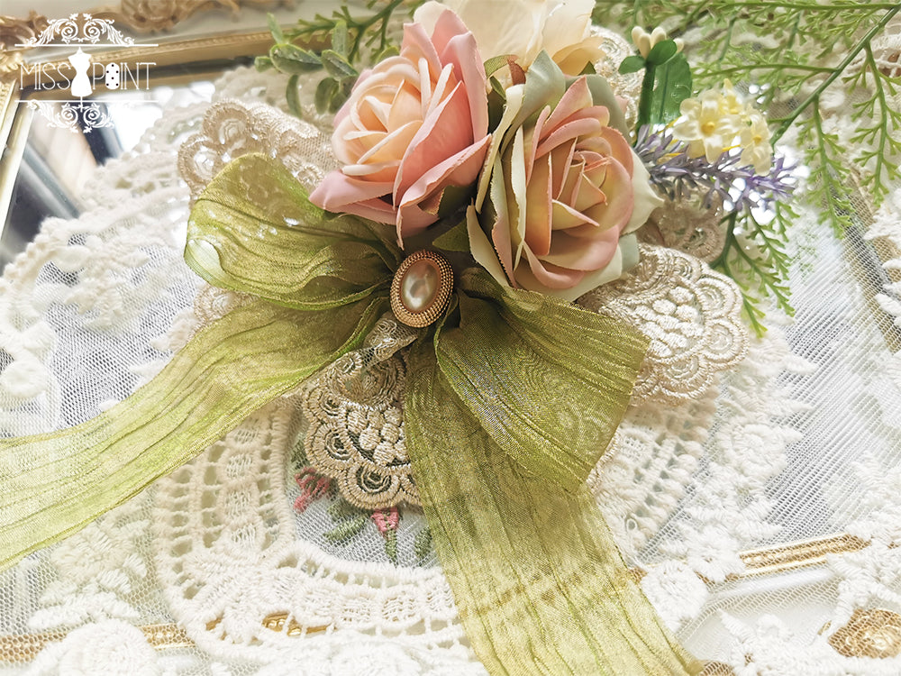 Miss point - Sally's Garden - Lolita Flower Bow Lace Necklace dual use lagre flower