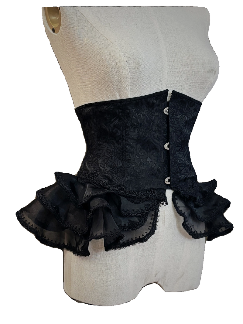 Caged Bird Hotel - Court Gothic Fishbone - Fishbone Waist Cincher with Silver Hook-and-Eye Closures – detail view 5