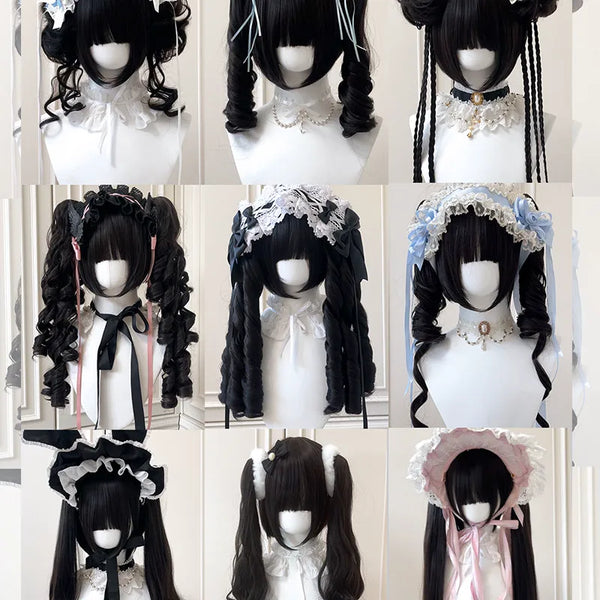 Sinwavy natural black clip-on Lolita ponytail set - view 1