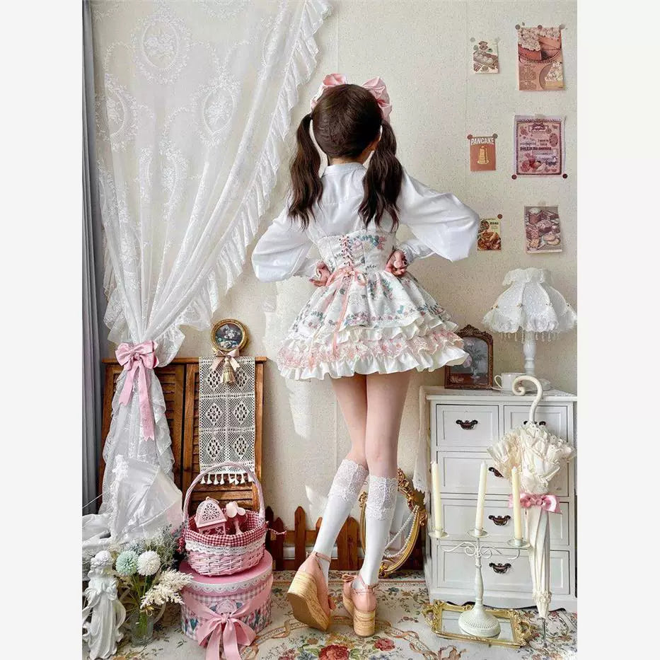 Sweetheart Dream Machine - Princess Inner Blouse - White Blouse with Gathered Sleeves