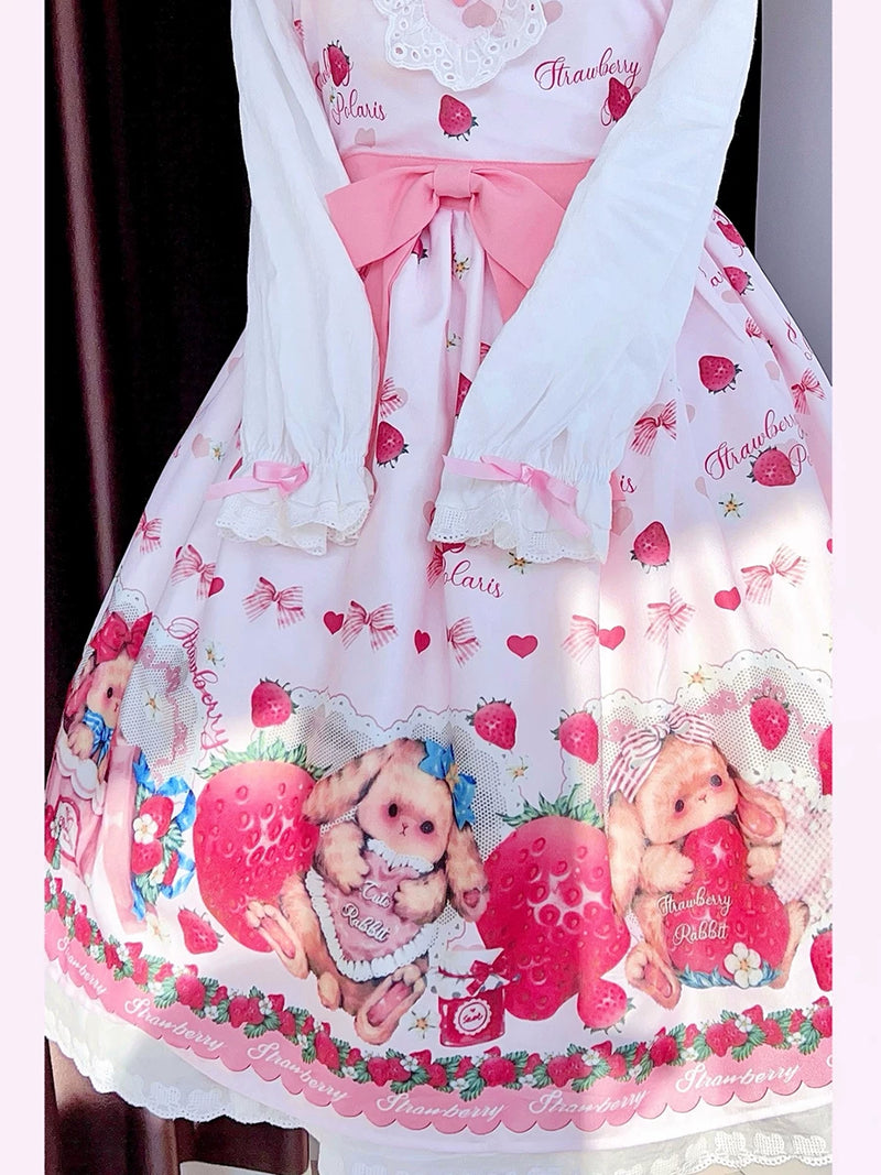 Yueele - Pink Ribbon - Plus-Size Lolita Outfit Set - detail view 3