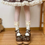 Beige mid-short socks with drawstring / One Size