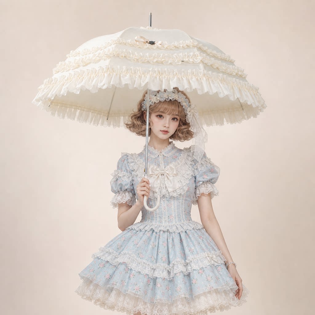 Independent Brand - Ruffle and Birdcage - Multi-Style Umbrellas with Lace Trims