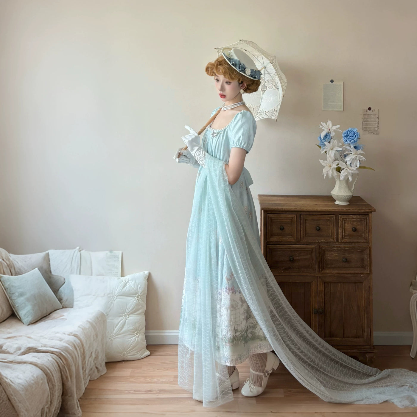 Cat Upon Cat - Pastel Lace - Accessory Collection with Floral Lace and Pearl Details