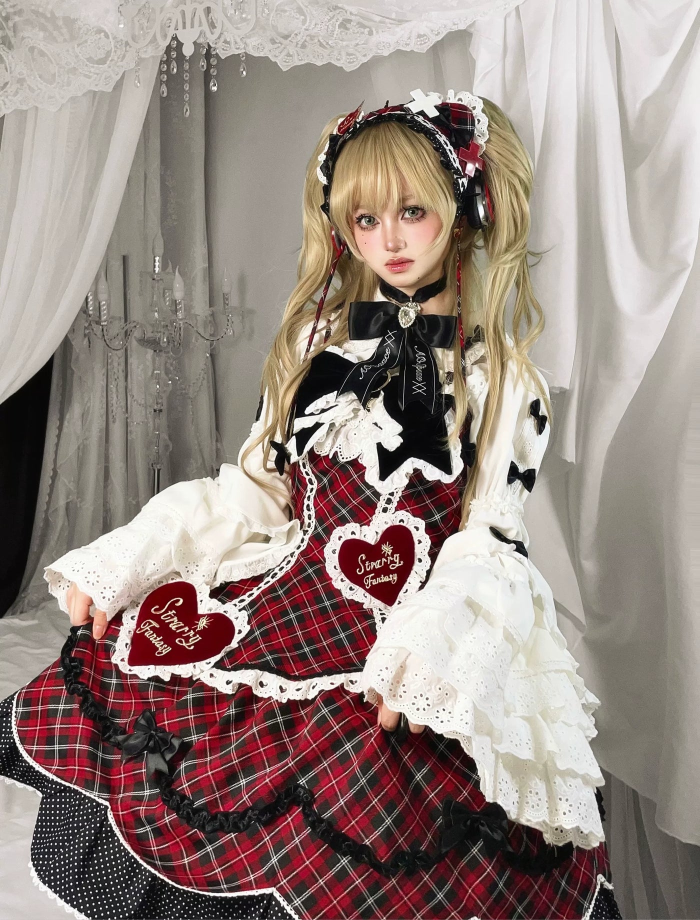 Star Fantasy - Shibuya Sweetheart - OP/JSK Dress Sets with Plaid Details