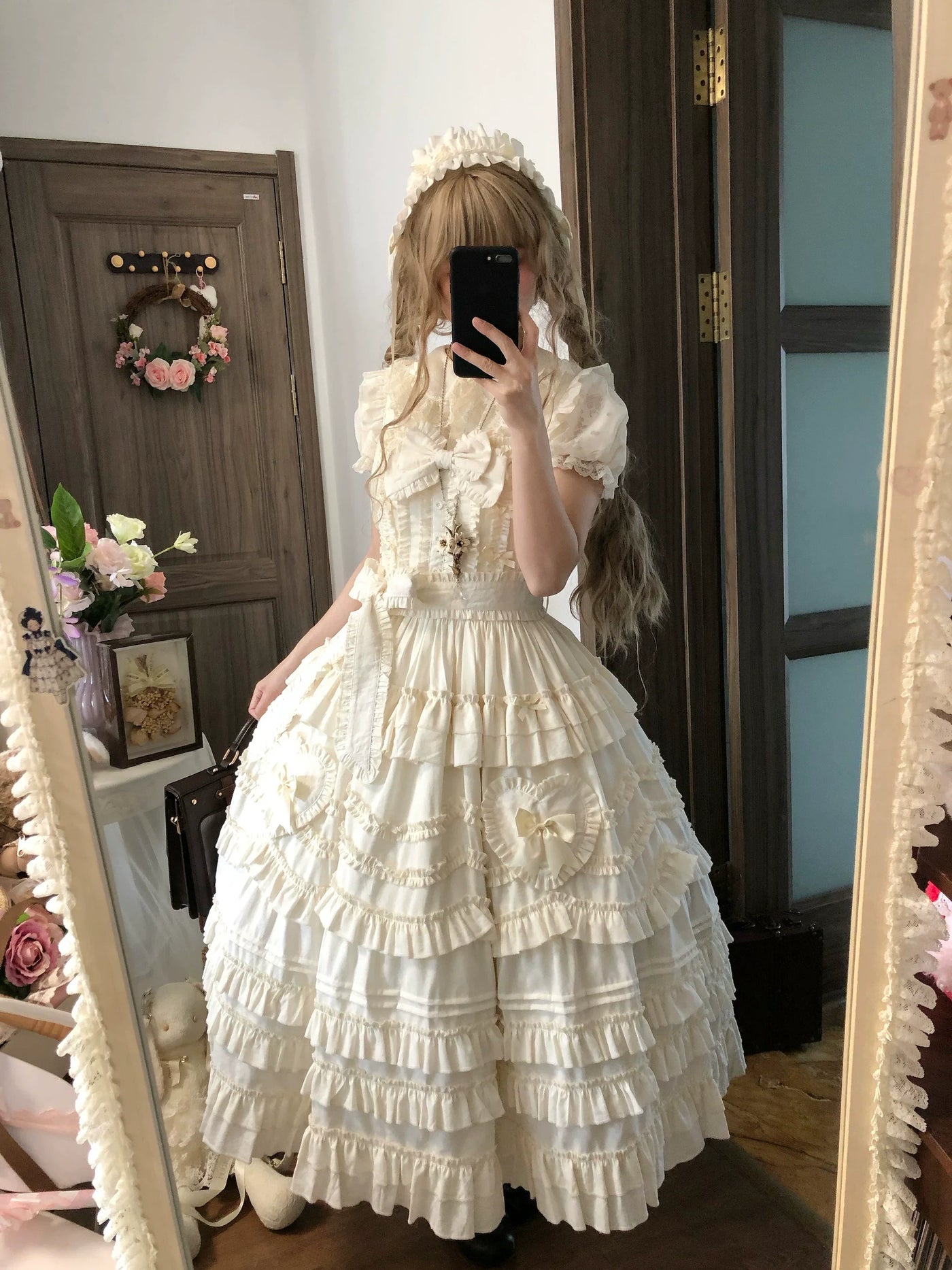 Sugar Girl - Loveheart - Solid Classic Lolita JSK Dress, Tiered Hem
