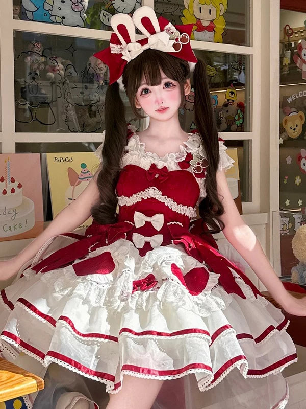 甜心梦境（丝绒兔）全款 原创lolita可爱兔子蛋糕裙洛丽塔日常