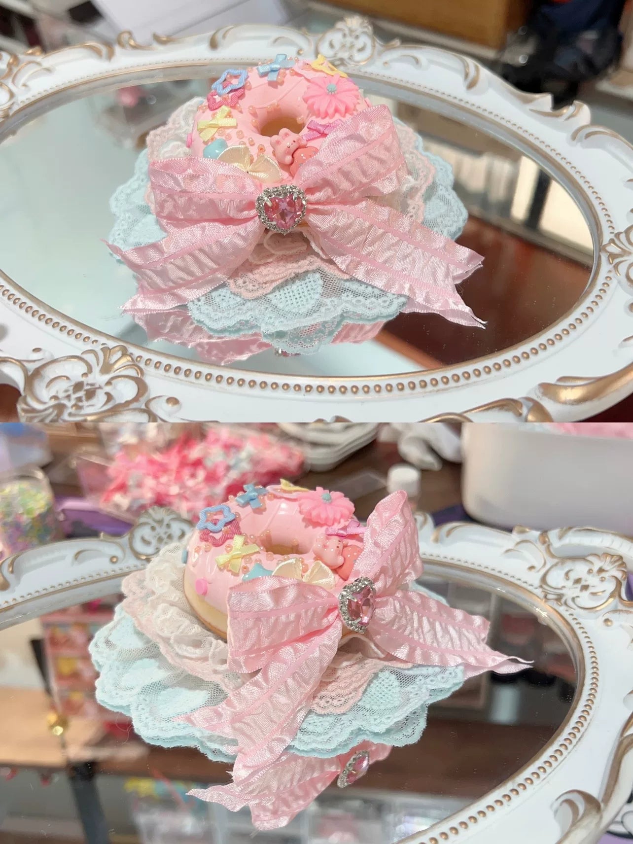 Golden Pikaka - Donut Collection - Small Top Hat with Bow and Dessert Details