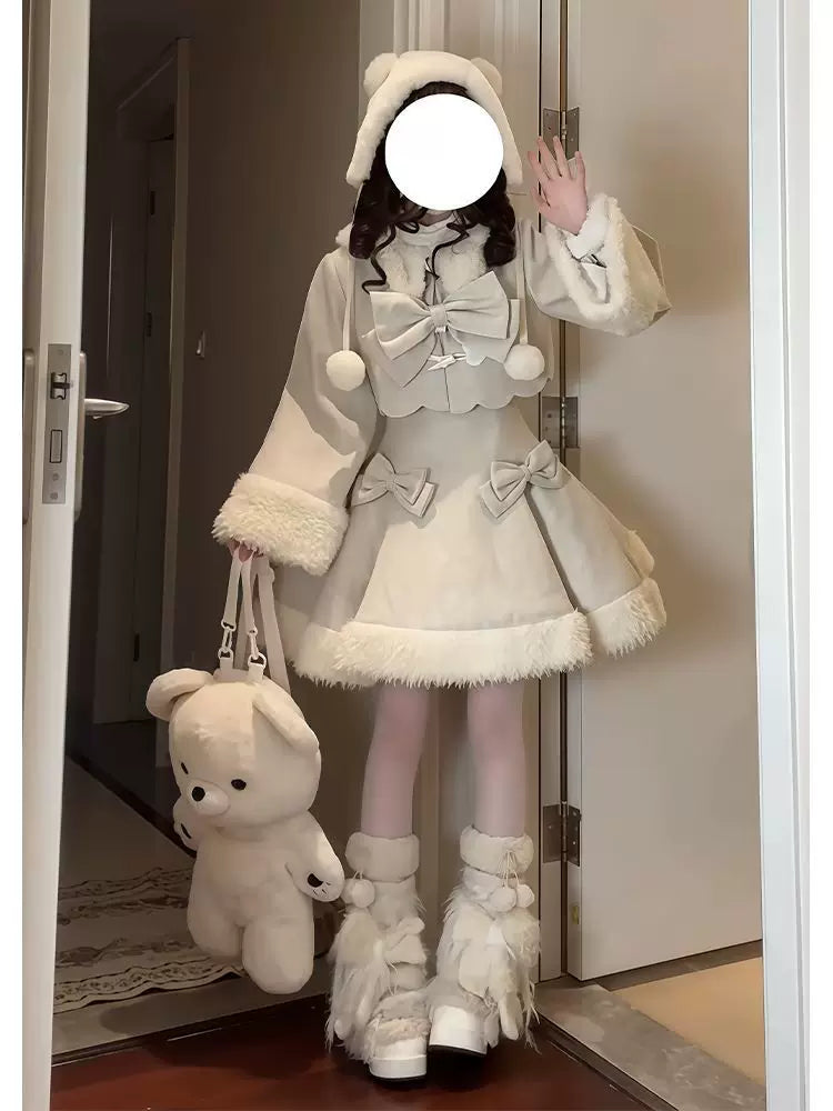 Creamy - Winter Cape - OP Dress and Jacket Set with Plush Trim