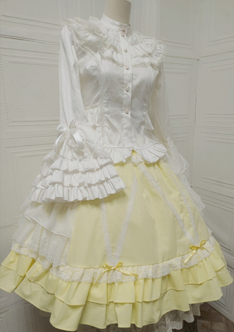 No.165 - Classic Lolita Blouse & SK S Yellow SK