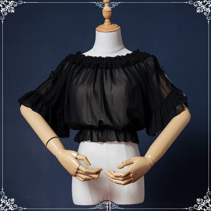 Eieyomi - Iris Love - Gothic Princess Lolita JSK Dress & Elegant Chiffon Top
