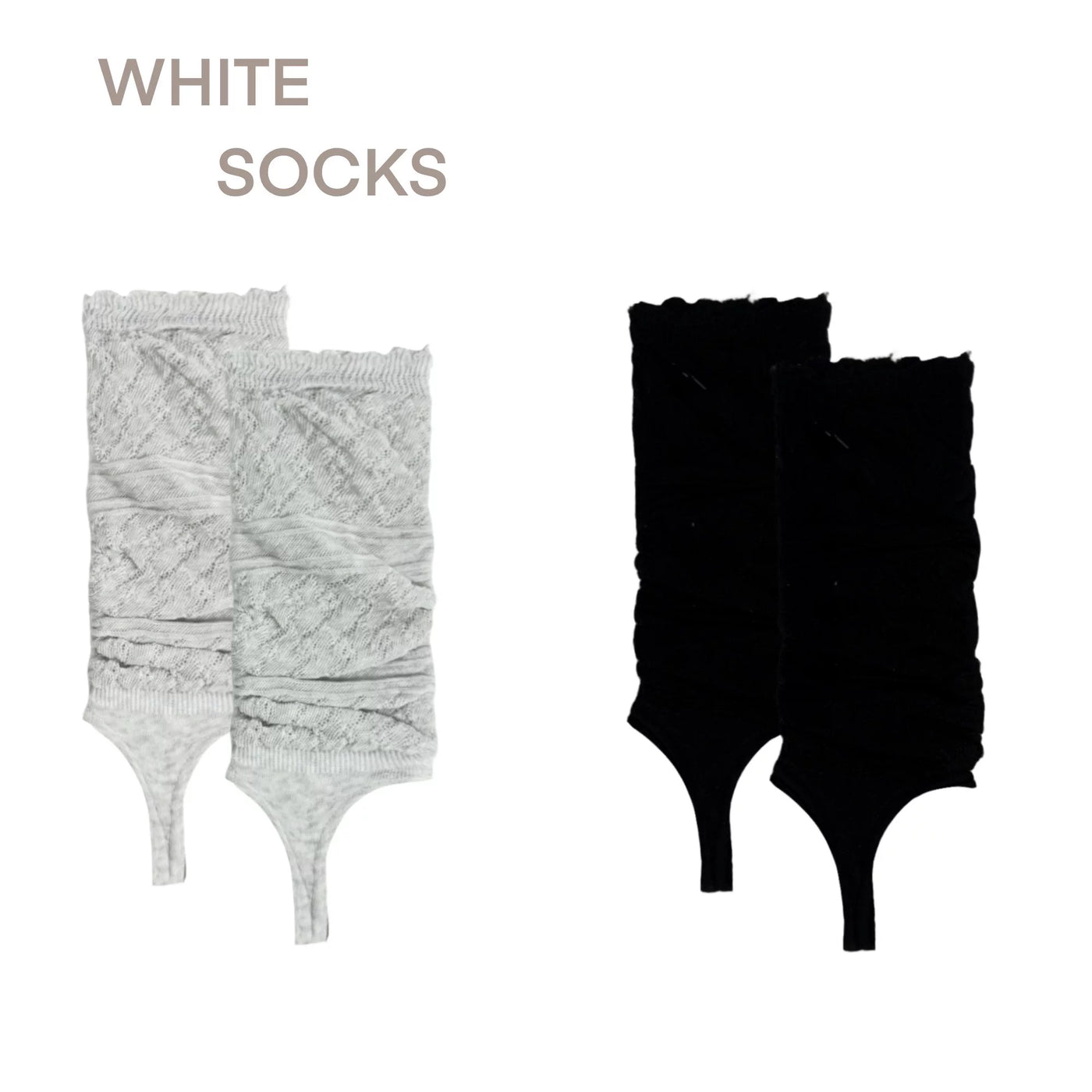 White Socks - Openwork Slouchy Knit - Sock Covers