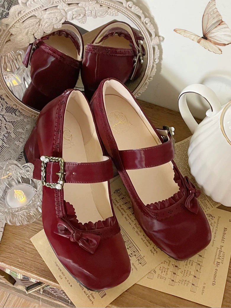 Peach Grove Luoshen low-heel bow Mary Jane shoes - view 2
