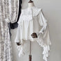 Drool bib + white princess-sleeve top / S recommended for 80-95 jin