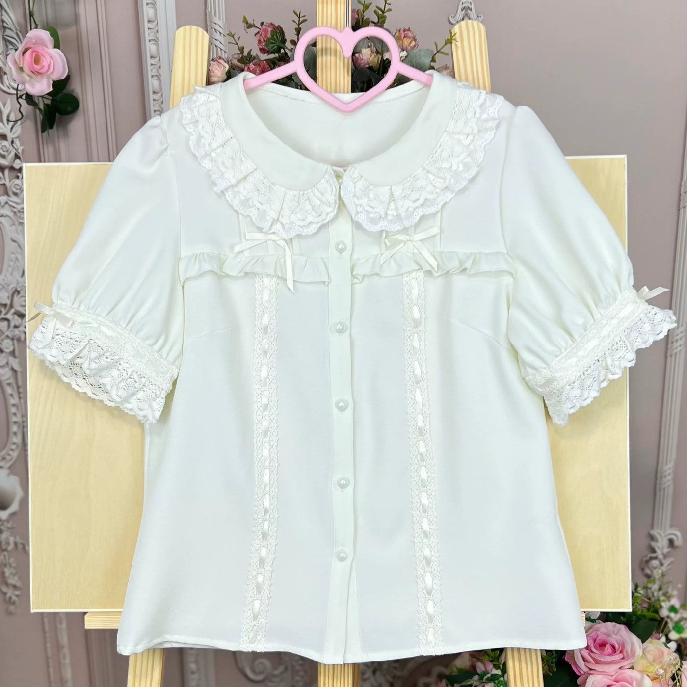 DMFS Lolita - DMFS - Sweet Lolita Shirt Vintage Doll Collar Summer Top