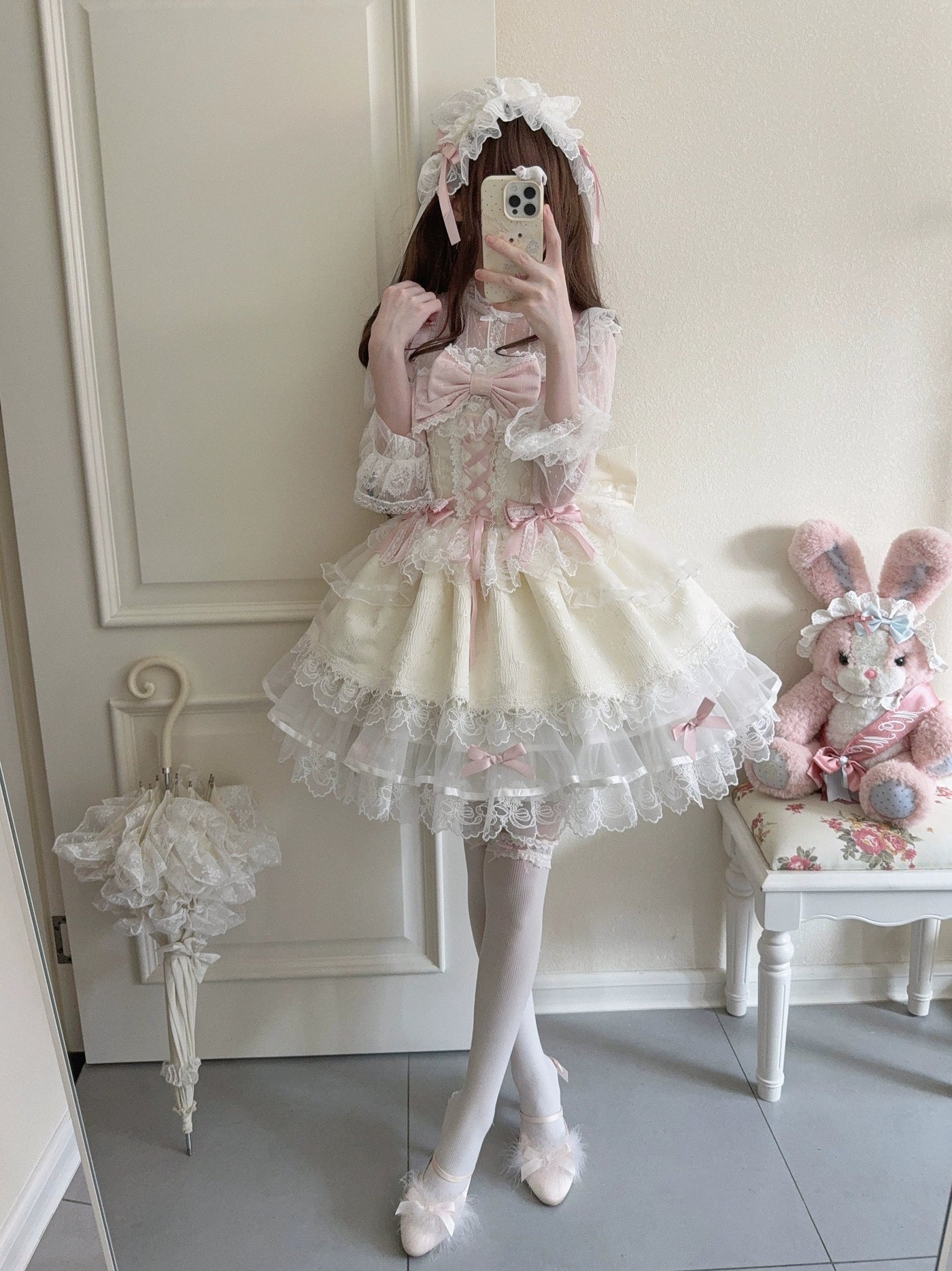Sugar Girl- Fleeting Isle - Sweet Lolita Ballet Style Jumper Dress (L M S) 43597:781026