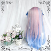 Sinwavy - Dreamscape - Pink-to-Blue Gradient Long Straight Lolita Wig - Pink-to-Blue Gradient