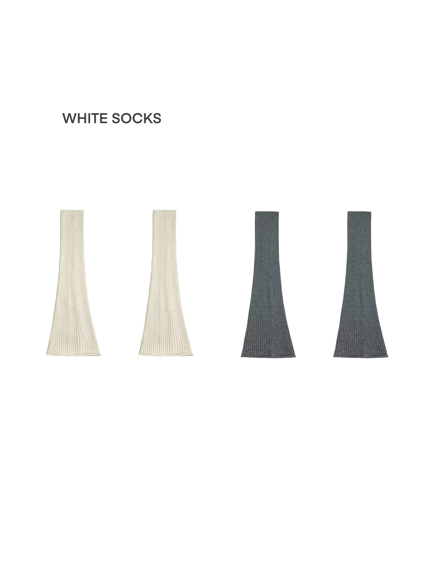 White Socks - Ribbed Over-the-Knee Socks - Individually Selectable