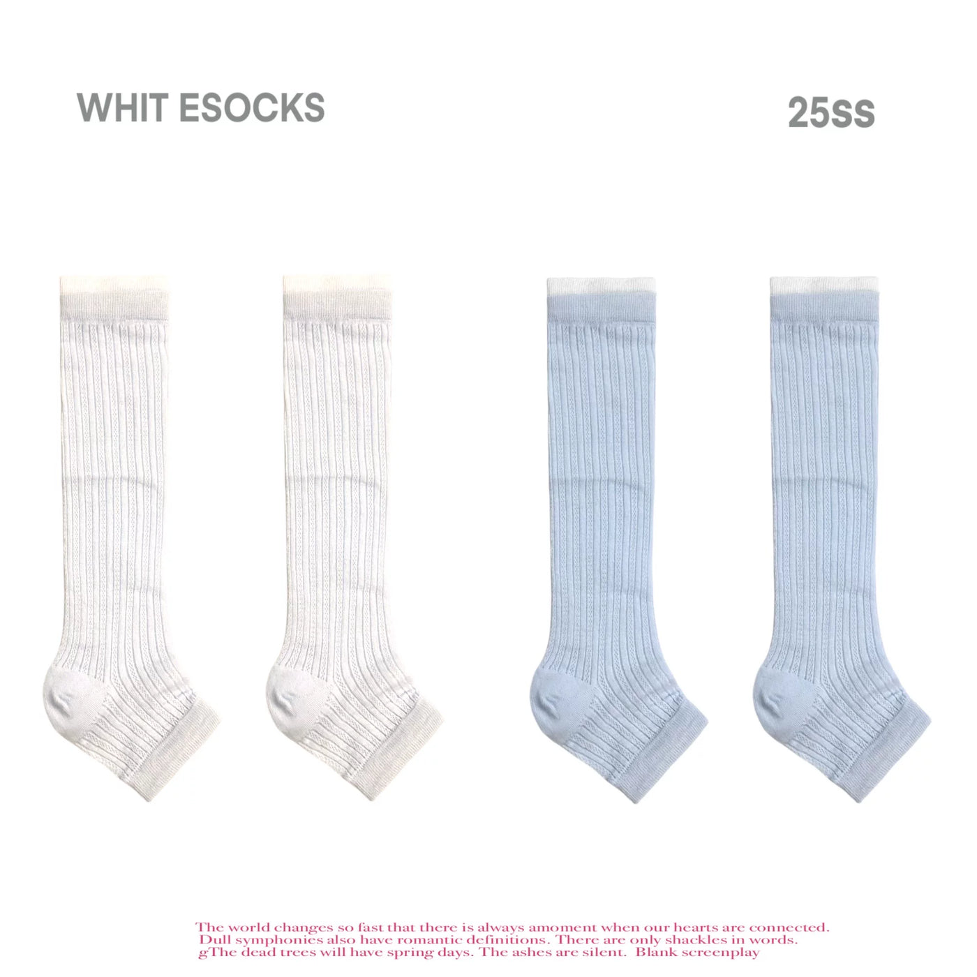 White Socks - Spliced Stripe - Striped Mid-Calf Socks with 2- and 3-Pair Sets