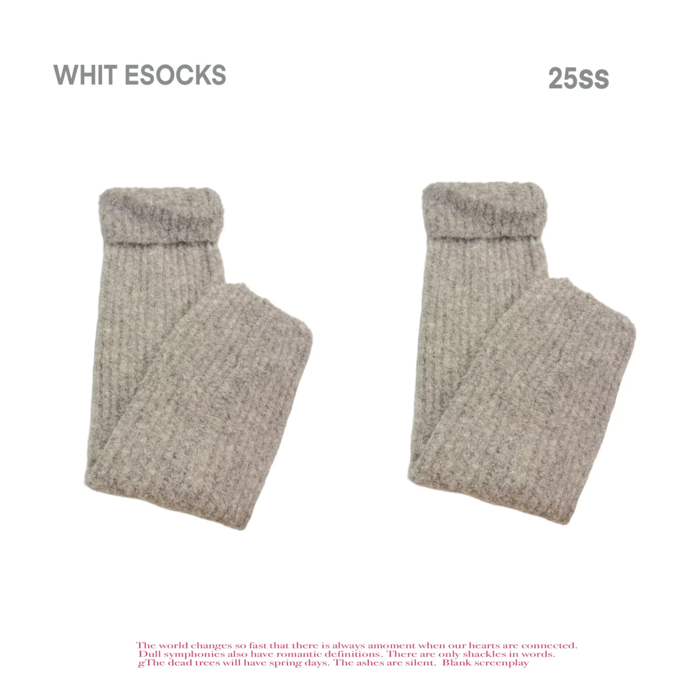 White Socks - The Feather and the Invitation - Slouch Socks with Layered Cuffs