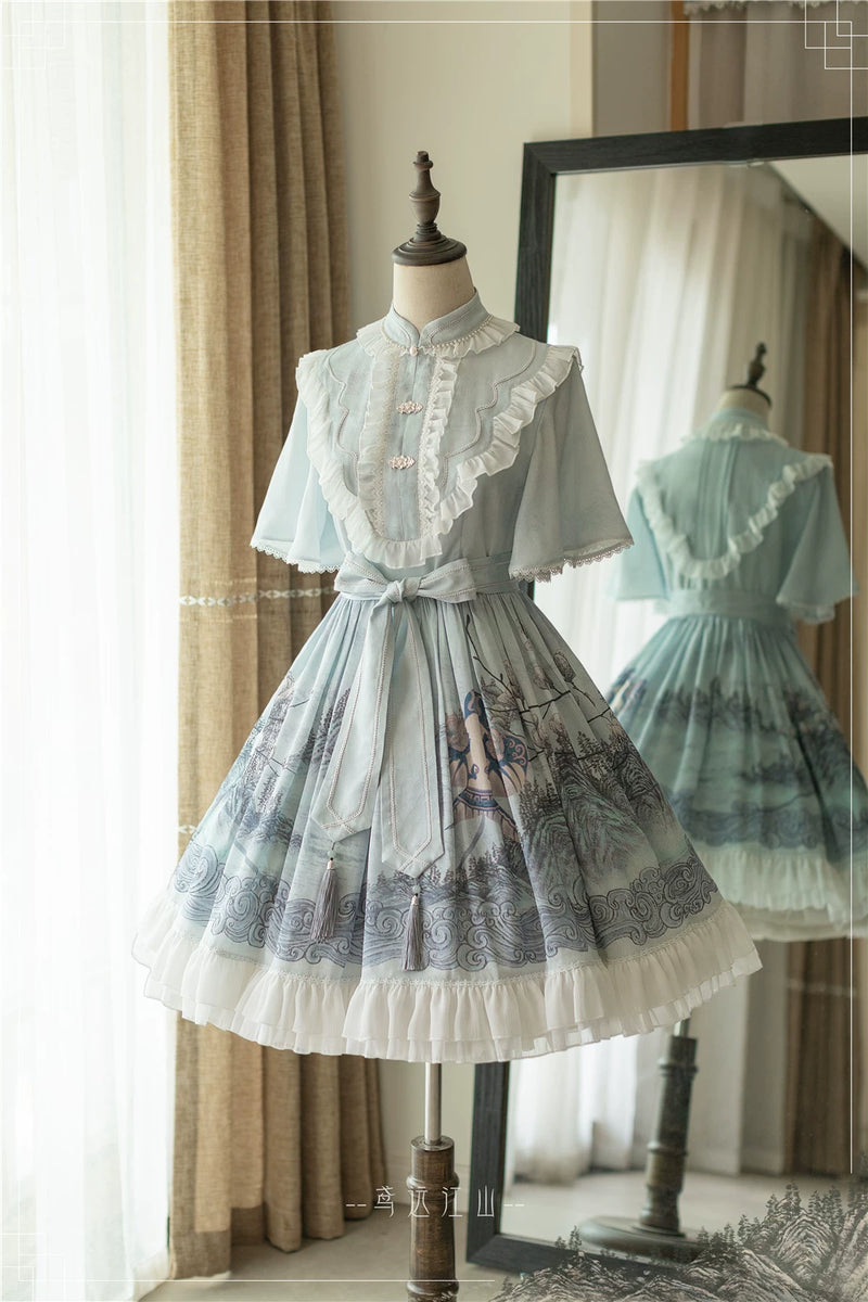 Forest Wardrobe - Kites over Distant Mountains - Chinese-Inspired Lolita OP Dress - 9