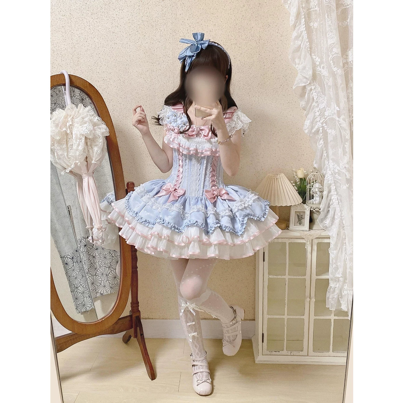 Creamy - Blue Ribbon - JSK Dress