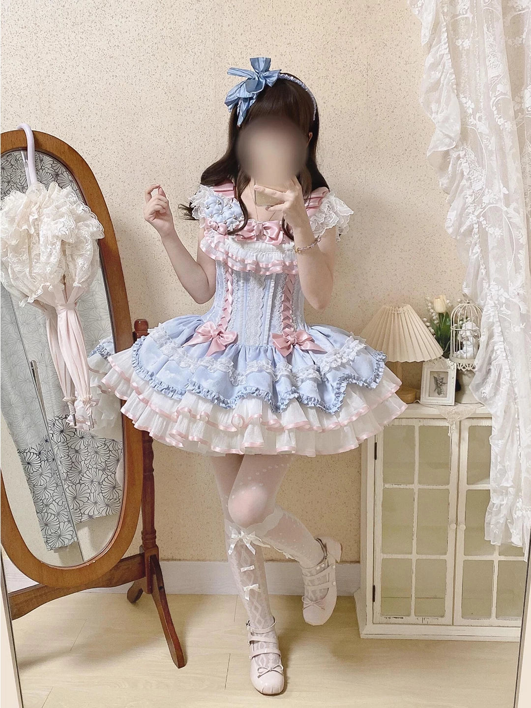 Creamy - Blue Ribbon - JSK Dress