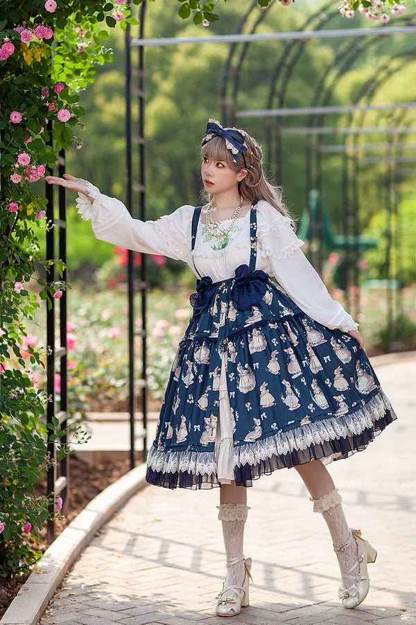 Infanta - Miss Rabbit's Waltz - Printed Top & Suspender Skirt Set