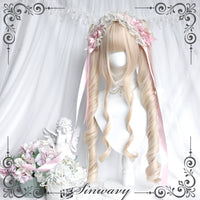 Sinwavy - Amusement Park - Lolita Roman-curl twin ponytail wig - Pearl beige - wig + ponytail set