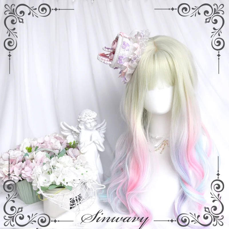 Sinwavy aurora rainbow curly wig - view 6