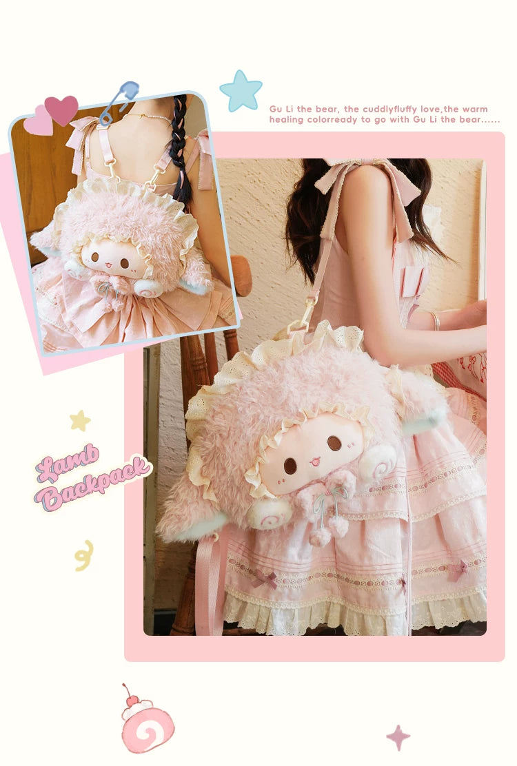 LambGuli - Big-Face Character Collection - Plush Character Bags and Backpacks with Large Face Motifs