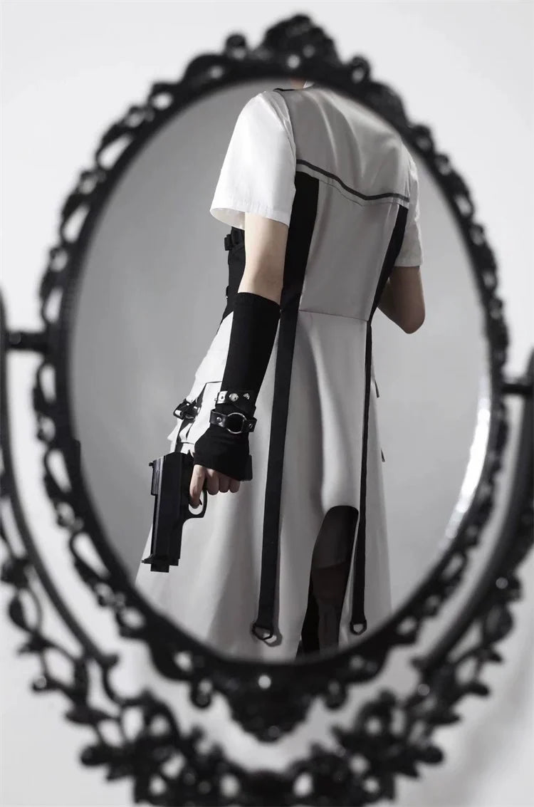 Letters from Unknown Star - Sky Core Record - Ouji Lolita Shorts Suits Short Sleeve Dress Set
