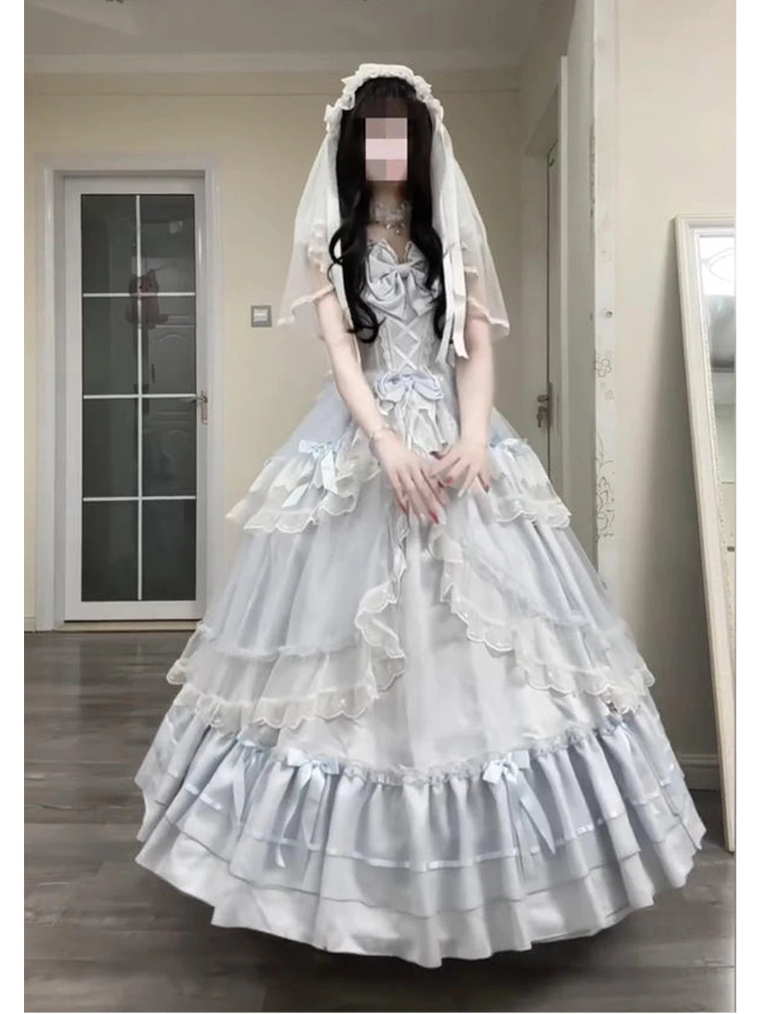 Creamy - Blue Princess - Blue Dress with Layered Ruffles