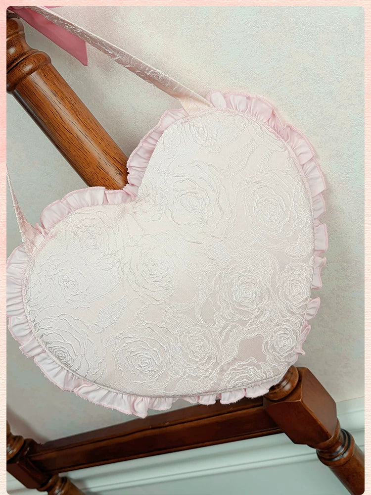 Alice Girl - Sweetheart Petal - Color Block Sweet Lolita KC, Heart-shaped Bag